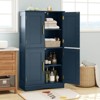 Costway Bathroom Floor Storage Cabinet 43.5" Freestanding Pantry Cabinet with 4 Doors Black/Blue/Gray/White - 4 of 4