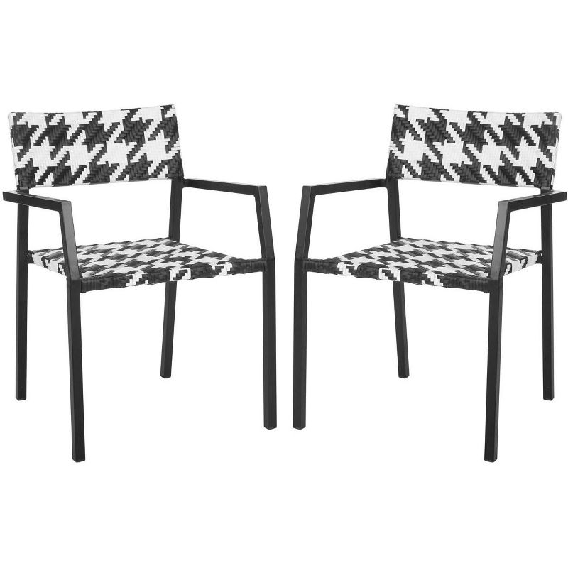 Halden Stackable Arm Chair (Set Of 2) - White/Black - Safavieh., 3 of 7