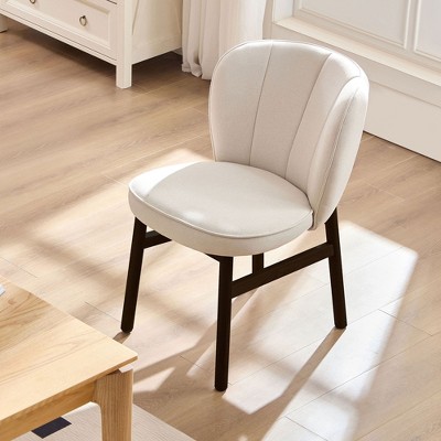 CAVINAS Dining Chairs Kitchen Chairs Mid-Century Modern Upholstered Shell Chair with Ash Wooden Frame for Kitchen