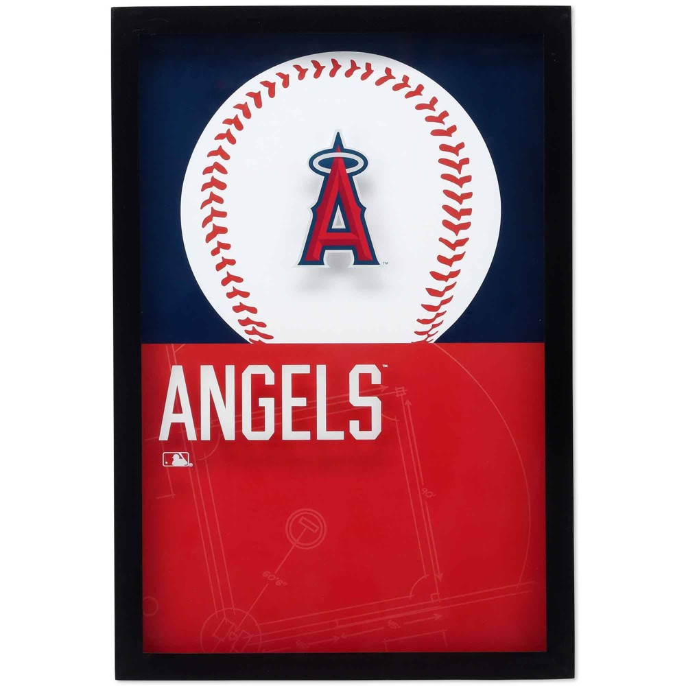 Photos - Wallpaper MLB Los Angeles Angels Baseball Glass Framed Panel 