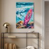 Art Remedy Pink Surfboard on the Beach Colorful Coastal Wall Art Unframed - 2 of 4