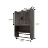 Bathroom Wall Cabinet with Doors,Adjustable Shelf,Towel Bar and Paper Holder, Over The Toilet Storage Cabinet, Medicine Cabinet for Bathroom-Grey - 4 of 4