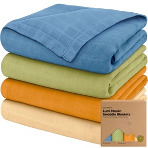 KeaBabies 4pk Muslin Swaddle Blankets for Baby Boys, Girls - Organic Baby Blankets, Swaddles for Newborns - 1 of 4