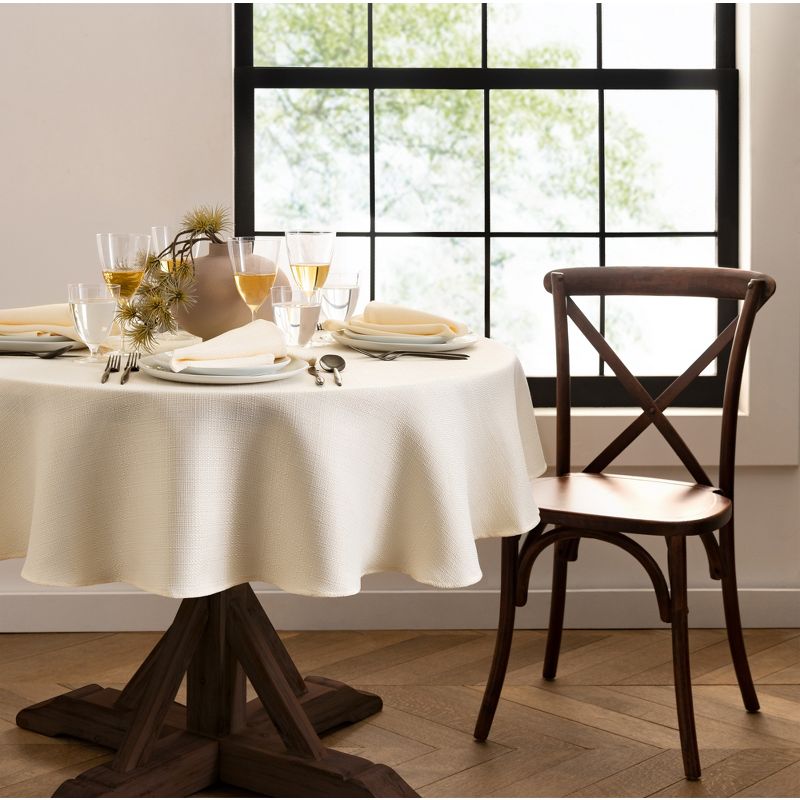 Laurel Solid Texture Water and Stain Resistant Tablecloth - Elrene Home Fashions, 1 of 4