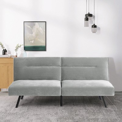 Vipbear Futon Bed, Modern Linen Sofa Couch With Convertible Backrest Sofabed