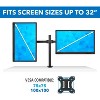 Mount-It! Dual Monitor Mount | Double Monitor Desk Stand | Interchangeable C-Clamp & Grommet Base | Heavy Duty Height Adjustable Arms Fit 19 - 32 in. - 3 of 4