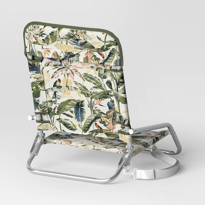 Cushioned Outdoor Portable Beach Chair with Carry Strap Tropical - Threshold&#8482;_3