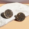 SOHI Women's Antique Gold Embellished Cluster Circular Stud Earrings - 2 of 4