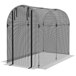 Galvanized Steel Crop Cage, Plant Protection Tent with Zippered Door, 4' x 8' - 1 of 4