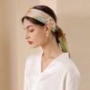 Anna-Kaci Women's Floral Print Soft Silky Scarf with Lightweight Soft Fabric Versatile Square Neck and Hair Accessory - 2 of 4