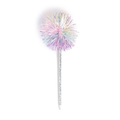 U Brands Novelty Tinsel Poof Ballpoint Pen: 0.7mm Black Ink, Non-Toxic, Art & Stationery, Office Gift, Single Pack