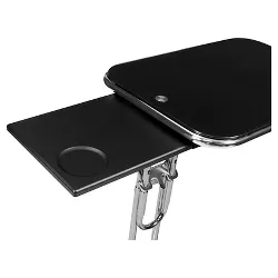 Laptop Cart with Extending Side Shelf - Chrome / Black