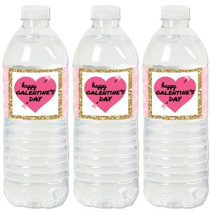Big Dot of Happiness Be My Galentine - Galentine's and Valentine's Day Party Water Bottle Sticker Labels - Set of 20 - 1 of 4