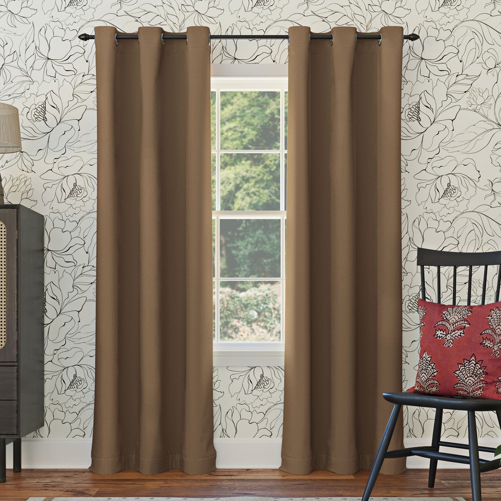 Photos - Curtain Rod / Track 40"x95" Sun Zero Blackout Kenneth Energy Saving Grommet Curtain Panel Barley: Modern Thermal Insulated, Noise Reduction