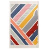 DEERLUX Handwoven Multicolored Abstract Stripes Wool Flatweave Kilim Rug, 2' x 3' - 4 of 4