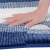 Unique Bargains Chenille Fluffy Striped Extra Soft Absorbent With Non-Slip Backing Bath Floor Mats 2 Pcs - 3 of 4