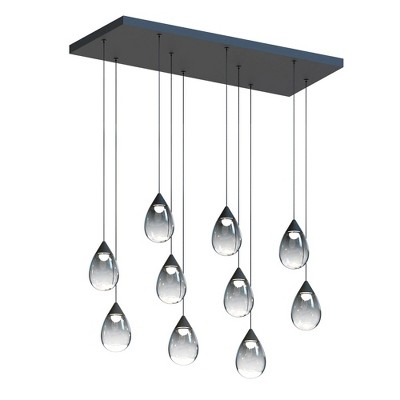 ET2 Lighting Dewdrop 10 - Light Island Pendant Light in  Black
