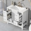 ChicFurnit Bathroom Storage Cabinets Bathroom Floor Storage Cabinet Functional Bathroom Cabinet with Drawer for Bathroom, White, 36.02"*18.31"*33.6" - 4 of 4