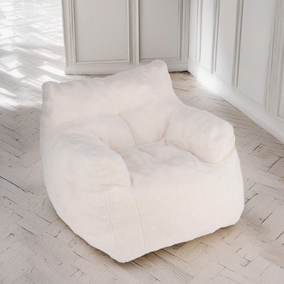 ROOMTEC Bean Bag Chair, Velvet Tufted Foam Accent Lazy Sofa Chair Floor Couch Chair