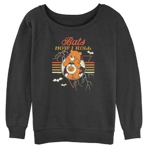 Junior's Care Bears Halloween Trick-Or-Sweet Bear Bats How I Roll Sweatshirt - 1 of 4