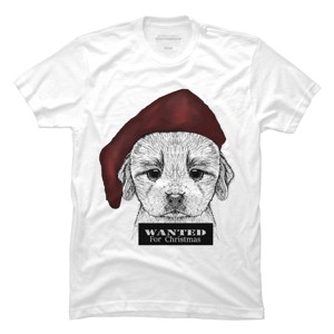 Men's Design By Humans Christmas Dog By msmart T-Shirt - 1 of 4