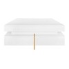 YOOCOZZ High Gloss Coffee Table with 4 Drawers,Multi-Storage Square Cocktail Tea Table with Wood Grain Legs-White - 4 of 4