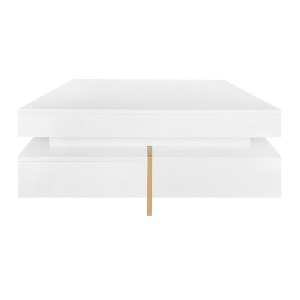 Bella Depot 31.5''W Modern High Gloss Coffee Table  with 4 Drawers - 1 of 4