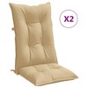 vidaXL Highback Chair Cushions 2 pcs Melange Beige 47.2"x19.7"x2.8" Fabric - 2 of 4