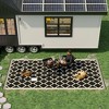 DOMETOUR Outsunny Reversible Outdoor Rug, 9' x 18' Waterproof Floor Mat, Portable RV Camping Carpet for Backyard, Deck, Picnic, Beach, Black & Beige - 2 of 4