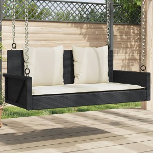 Swing Bench Black PE rattan Medium UV-resistant materials - 1 of 4