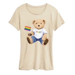 Women's - Instant Message - Pride Teddy Bear Short Sleeve Graphic T-Shirt - 1 of 4