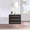 Gulches Modern Lacquer Nightstand with 2 Drawers, Wooden Bedside Table for Bedroom Living Room, No Assembly Required - 2 of 4