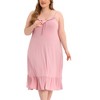 Women's Plus Size Nightgown Ruffle Hem Comfy Adjustable Strap Sleepdress - Agnes Orinda - 2 of 4
