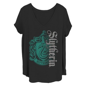 Women's Harry Potter Slytherin Dark Badge Logo T-Shirt - 1 of 4