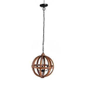 VYNXARIA 4 - Light Globe Wood Ceiling Lights, Hanging Chandelier with Adjustable Chain and Contrasting Fixture - 1 of 4