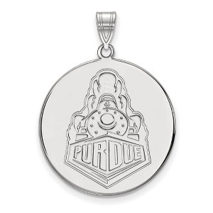 Black Bow Jewelry 10k White Gold Purdue Boilermakers NCAA Extra Large Pendant - 1 of 3