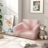 Qaba Kids Sofa, 2 in 1 Kids Fold Out Chair Convertible Sofa Lounger with Washable Cover for Boys and Girls, Playroom Bedroom Use, Pink - 2 of 4