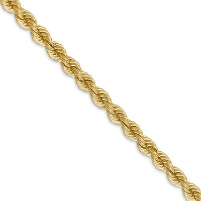 Black Bow Jewelry 5mm, 14k Yellow Gold, Handmade Solid Rope Chain Necklace