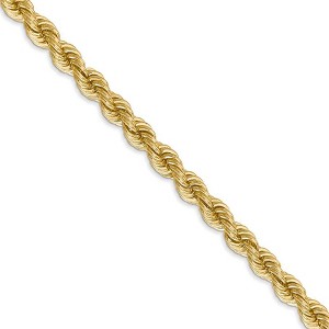 Black Bow Jewelry 5mm, 14k Yellow Gold, Handmade Solid Rope Chain Necklace - 1 of 4