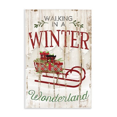 Stupell Industries Rustic Winter Wonderland Sleigh, 13" x 19"