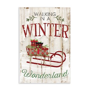 Stupell Industries Rustic Winter Wonderland Sleigh, 13" x 19" - 1 of 4