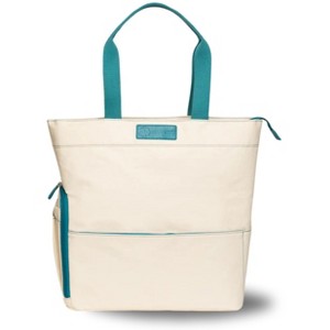 Austin Breast Pump Tote – Coated Canvas Bag with Insulated Pocket, Water Bottle Holder & Laptop Sleeve – Wipe-Clean for Everyday Use - 1 of 4