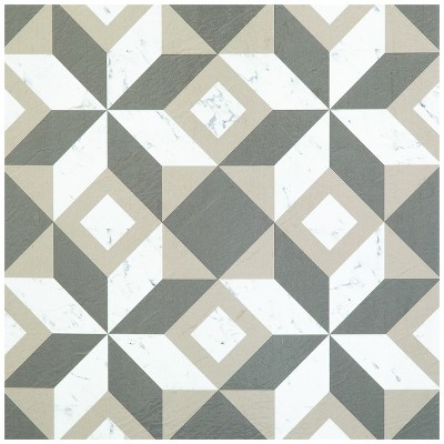 GoodGram Peel N' Stick DIY Retro 12x12 Self Adhesive Vinyl Floor Tile - 20 Tiles (20 Total SF in a Box) - Prism Marble - 20 Tiles/20 sq. ft.