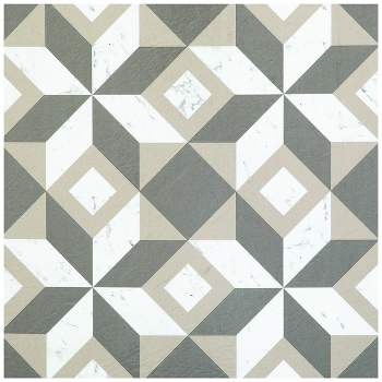 GoodGram Peel N' Stick DIY Retro 12x12 Self Adhesive Vinyl Floor Tile - 20 Tiles (20 Total SF in a Box) - Prism Marble - 20 Tiles/20 sq. ft.
