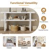 KWPZQEB 2-Tier Console Table, Entryway Table with Storage Shelves and Marble-Effect Top, Narrow Sofa Tables for Living Room, Hallway - 4 of 4