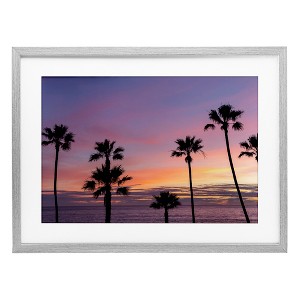 Stupell Industries Sunsets & Scattered Palm Trees Framed Print Under Glass Art - 1 of 4