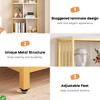 62" Gold Bookcase with 3 Drawers and Door, 4-Tier White-and-Gold Bookshelf with Metal Frame, Floor-Standing Display Storage Cabinet - 4 of 4