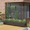 PexFix 72 in. x 47 in. Outdoor Metal Trellis with Planter Box in Street Pattern in Black - 3 of 4