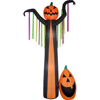 Gemmy Projection Airblown Inflatable Fire and Ice Frightening Pumpkin Giant Scene (RRY), 12 ft Tall