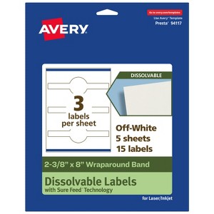 Avery Dissolvable Wraparound Band Labels, 2-3/8" x 8", 15 Labels - 1 of 4